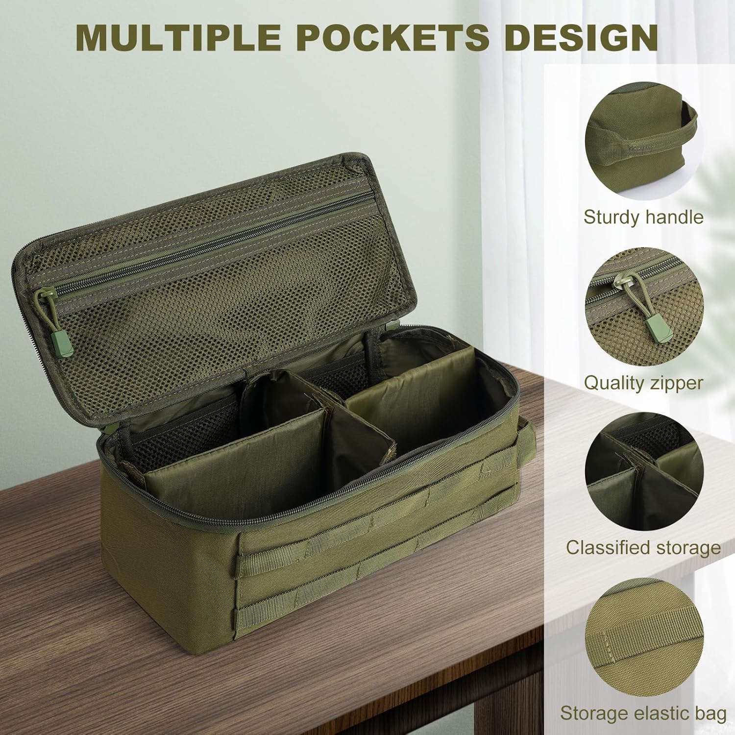 First Aid Bag Empty Pill Box Organizer,Tactical Medical Bag Case,Portable EDC Travel Medicine Pill Bottle Organizer