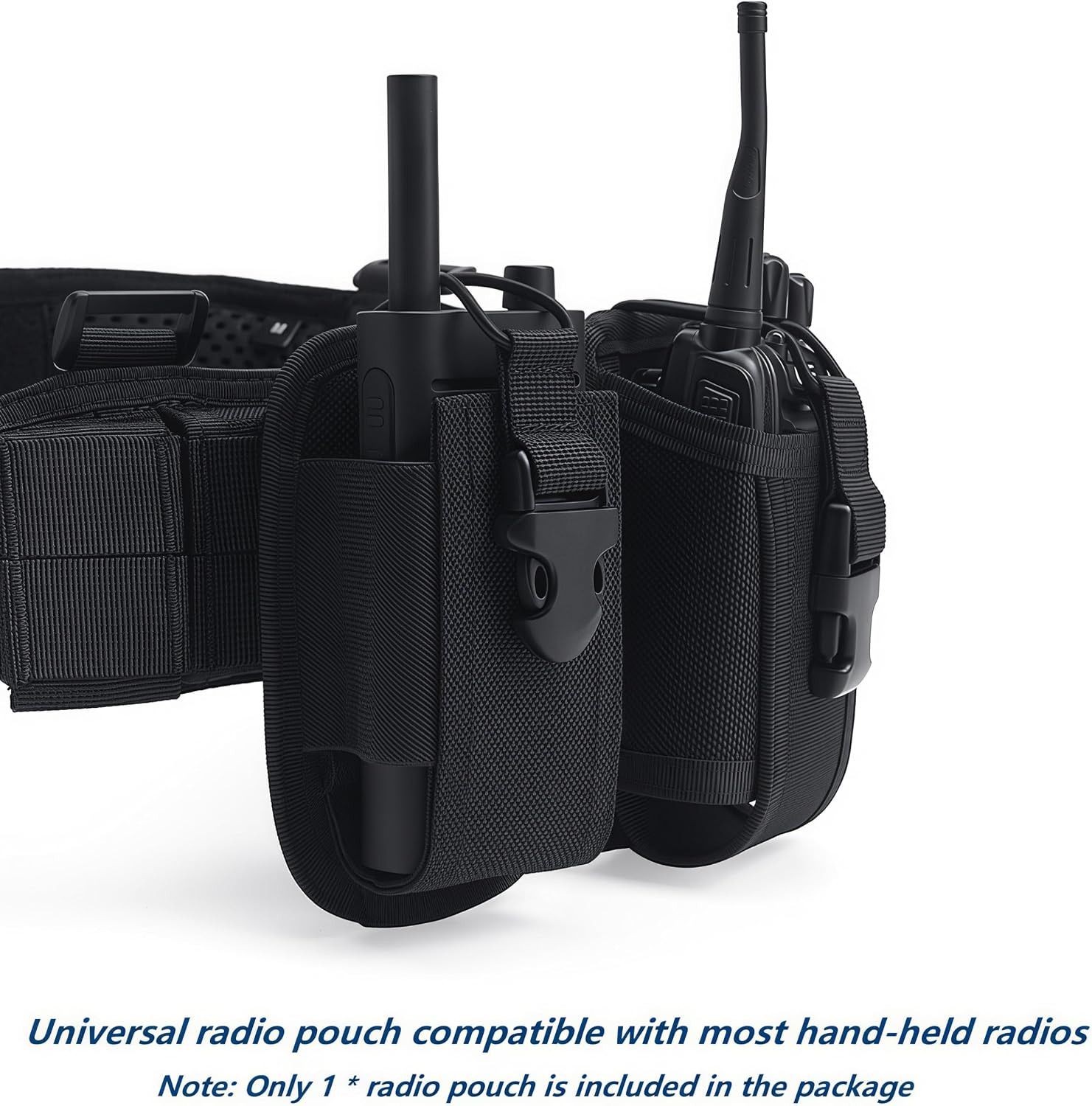 Universal Radio Holster Tactical Two Ways Radio Holder Compact Elastic Walkie Talkies Pouch Nylon Case w/MOLLE Strap