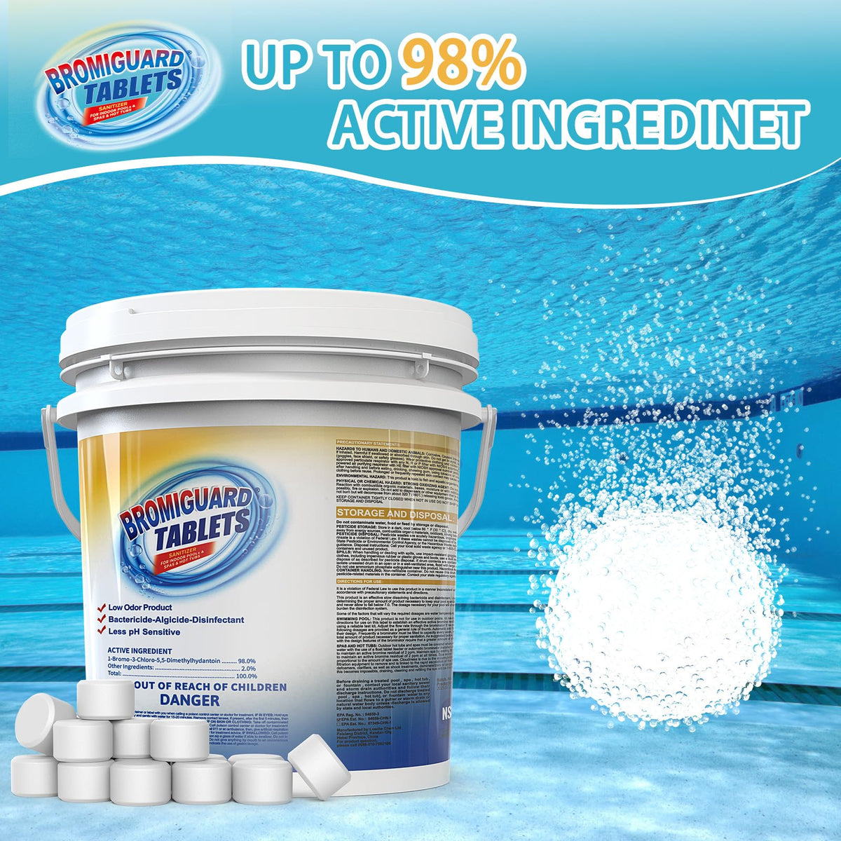 Bromine Tablets for SPA Hot Tub 3.5LB, Brominating Tablets Booster