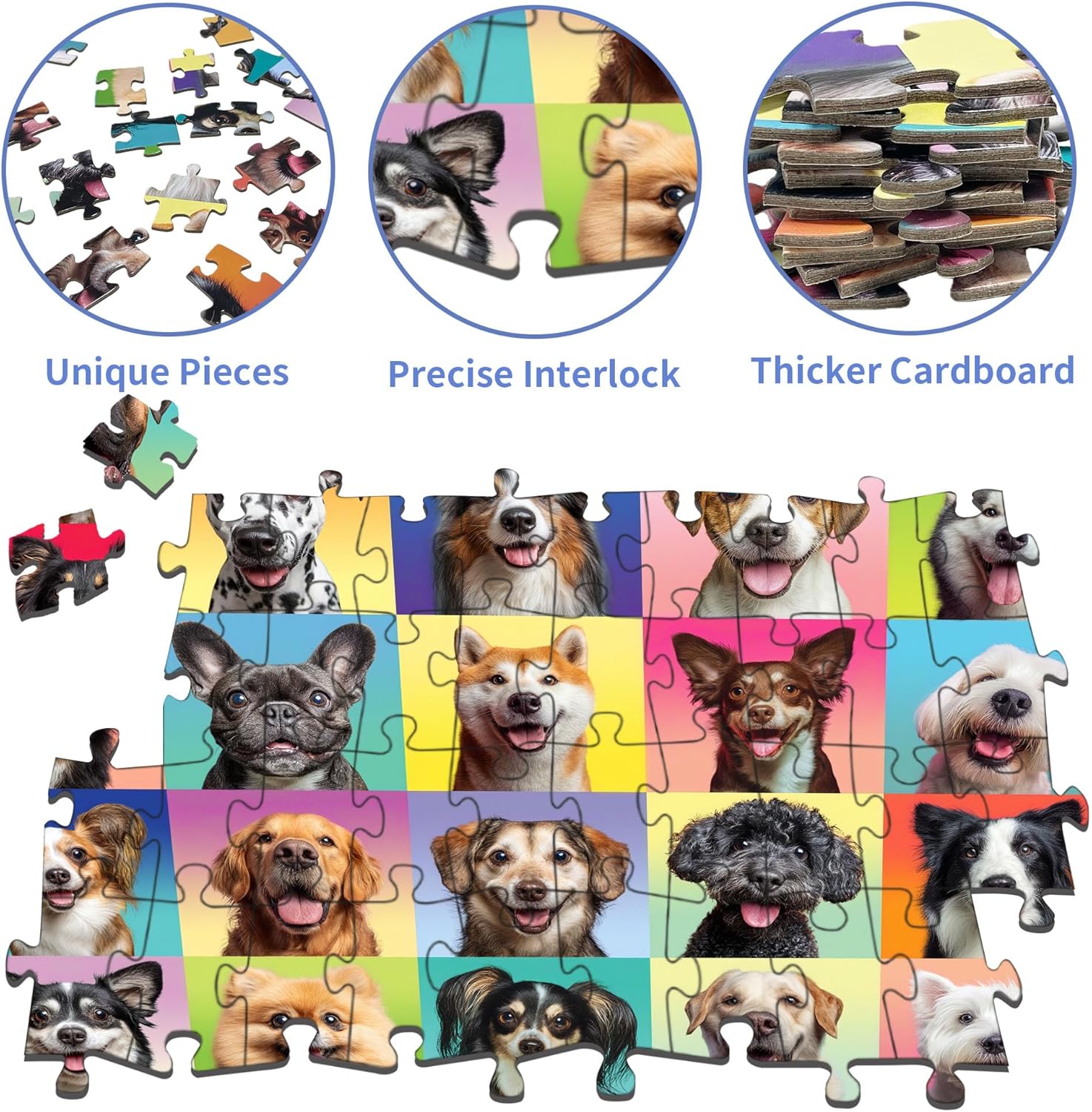 Dog Puzzles for Kids Ages 6-8 8-10, 200 Pieces Jigsaw Puzzle for Kids and Adults, Multicolor Puppy Theme Puzzles for