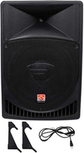 RPG15 1000W Peak/250W RMS Powered 15" 2-Way DJ PA Speaker, Class-AB Amp, XLR/RCA/1/4" Inputs, Flyable/Floor Monitor
