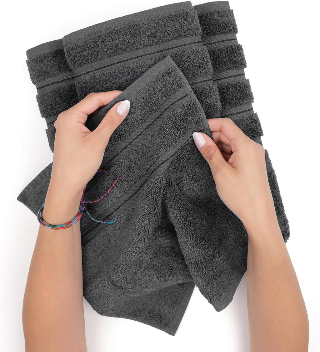 100% Cotton Luxury Turkish Towels, 6 Piece Towel Set | Soft Absorbent Quick Dry OEKO Tex Standard 100 Certificated