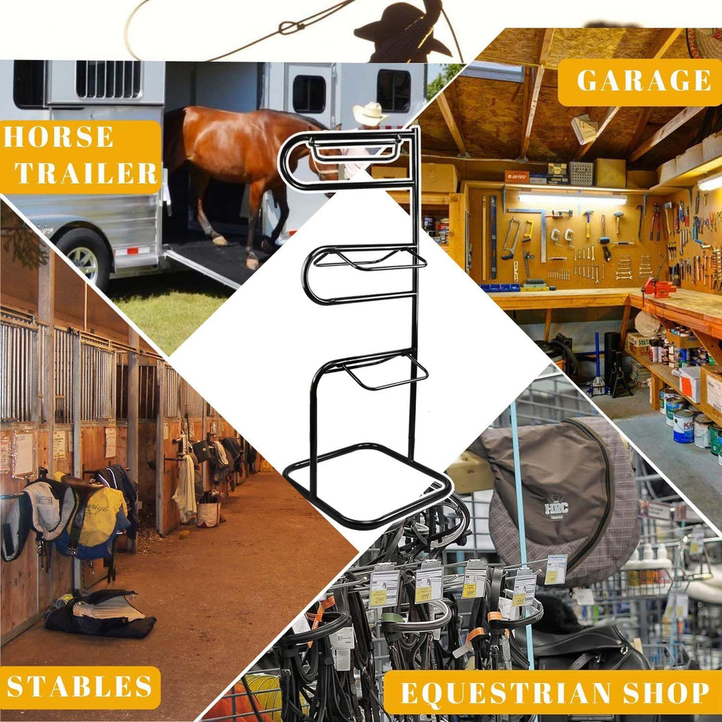 3 Tier Saddle Rack,Heavy Duty Rotatable Saddle Stand for English and Western Saddles,Horse Tack Storage for Horse