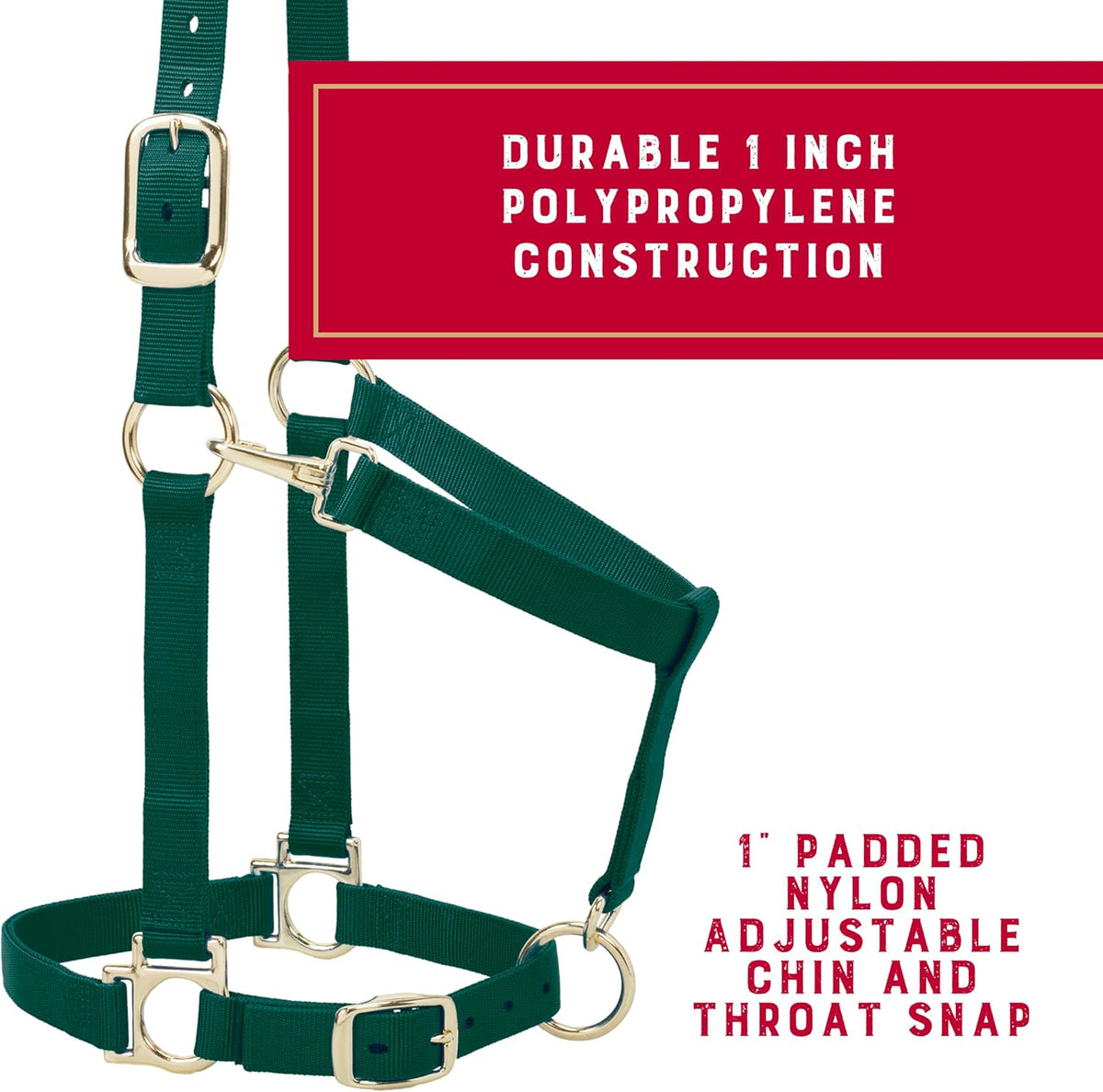 Nylon Horse Halter, Large Horse, Adjustable, 1 in