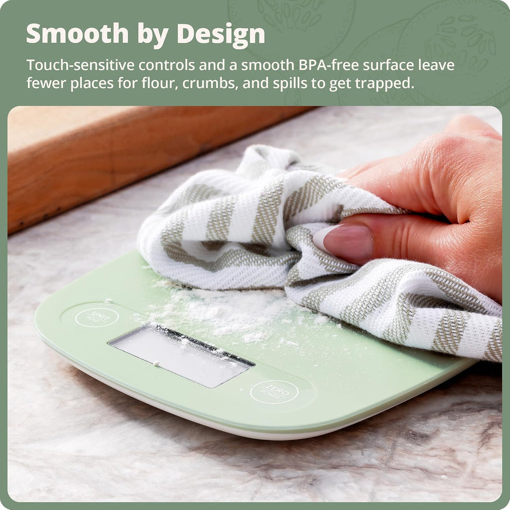 Food Scale, Slim & Compact Build, 1g Precision (Sage Green)