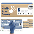 SUP Exam Plus Nitrile Gloves, Powder-Free Disposable Med Blue 1000 Ct (S)