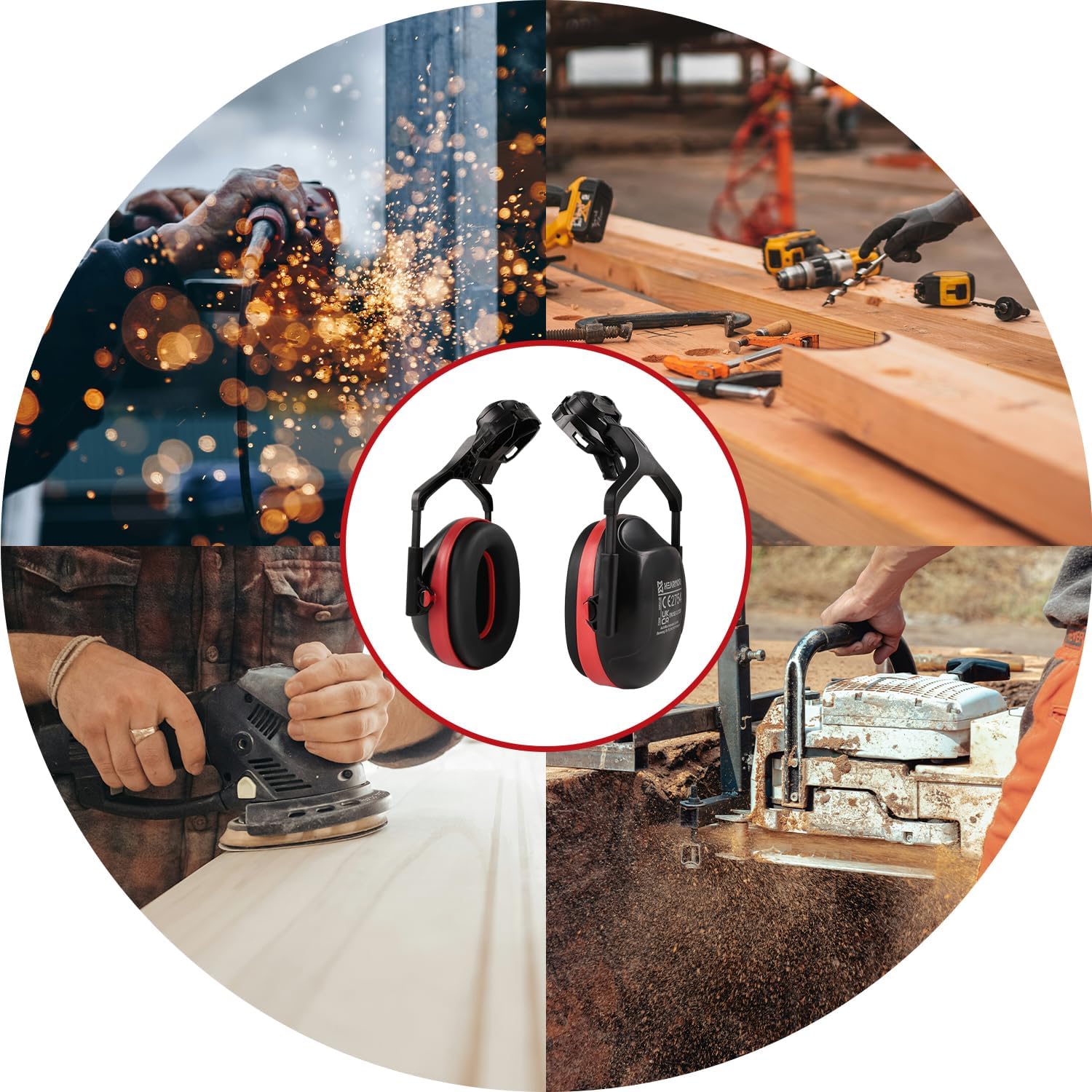 Hearing Protection Ear Muffs, NRR 27dB, Ideal for Manufacturing, Heavy Engineering, Mining, Adjustable & Comfortable
