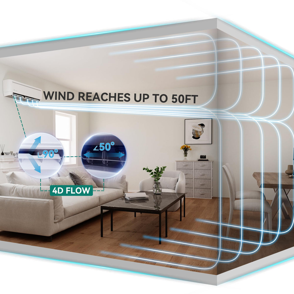 12000 BTU Mini Split AC/Heating System 220V 17.5 SEER2