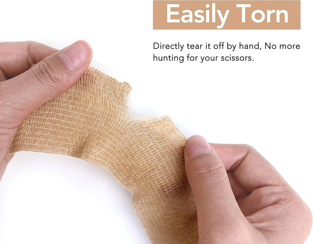 Cohesive Bandage 2” x 5 Yards, 6 Rolls, Self Adherent Wrap Medical Tape, Adhesive Flexible Breathable First Aid Gauze
