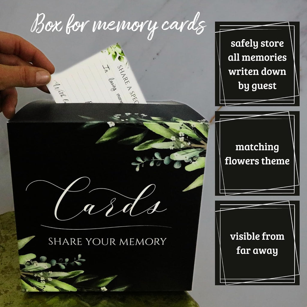 All-in-One Funeral Guest Book Set – Memorial Guestbook, Funeral Register Book, Celebration of Life Guest Book