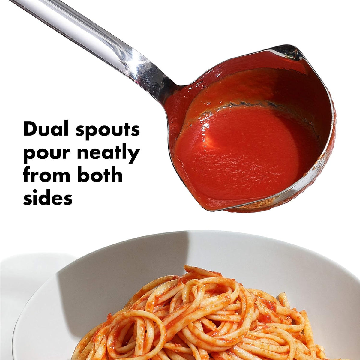 Good Grips Stainless Steel Soup Ladle with Pour Spout | Comfortable Non-Slip Handle, Drip-Free Pour Spout, Dishwasher