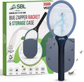 Electric Fly Swatter Racket, Electric Mosquito Swatter, Bug Zapper Racket, Electric Fly Bat with Patented Wall Case