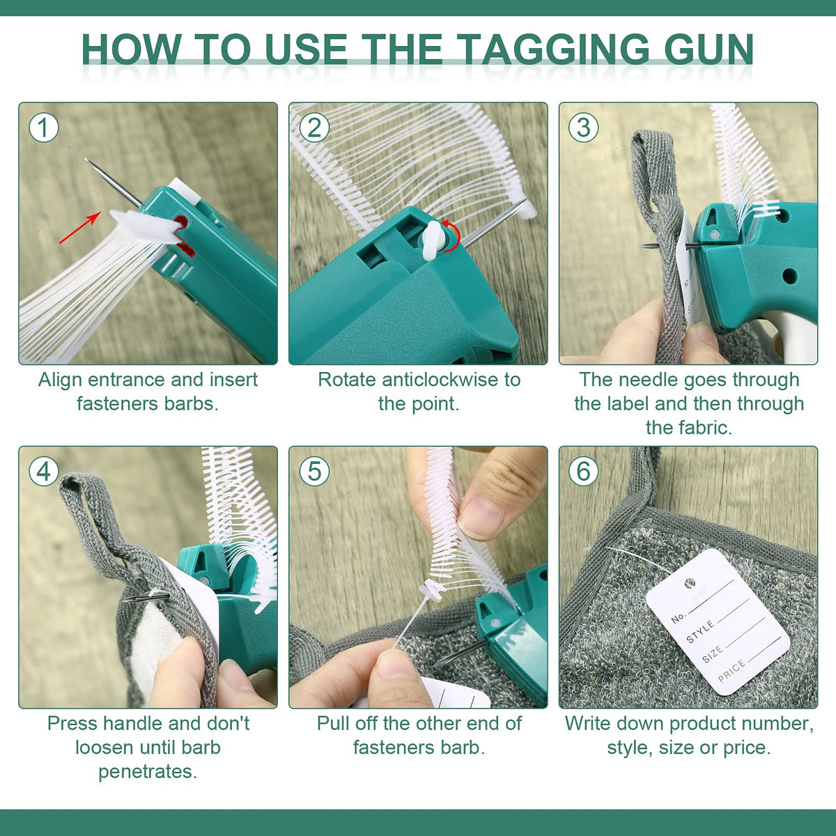 1112 Pcs 2 Price Tagging Gun for Clothing, Purple, Green