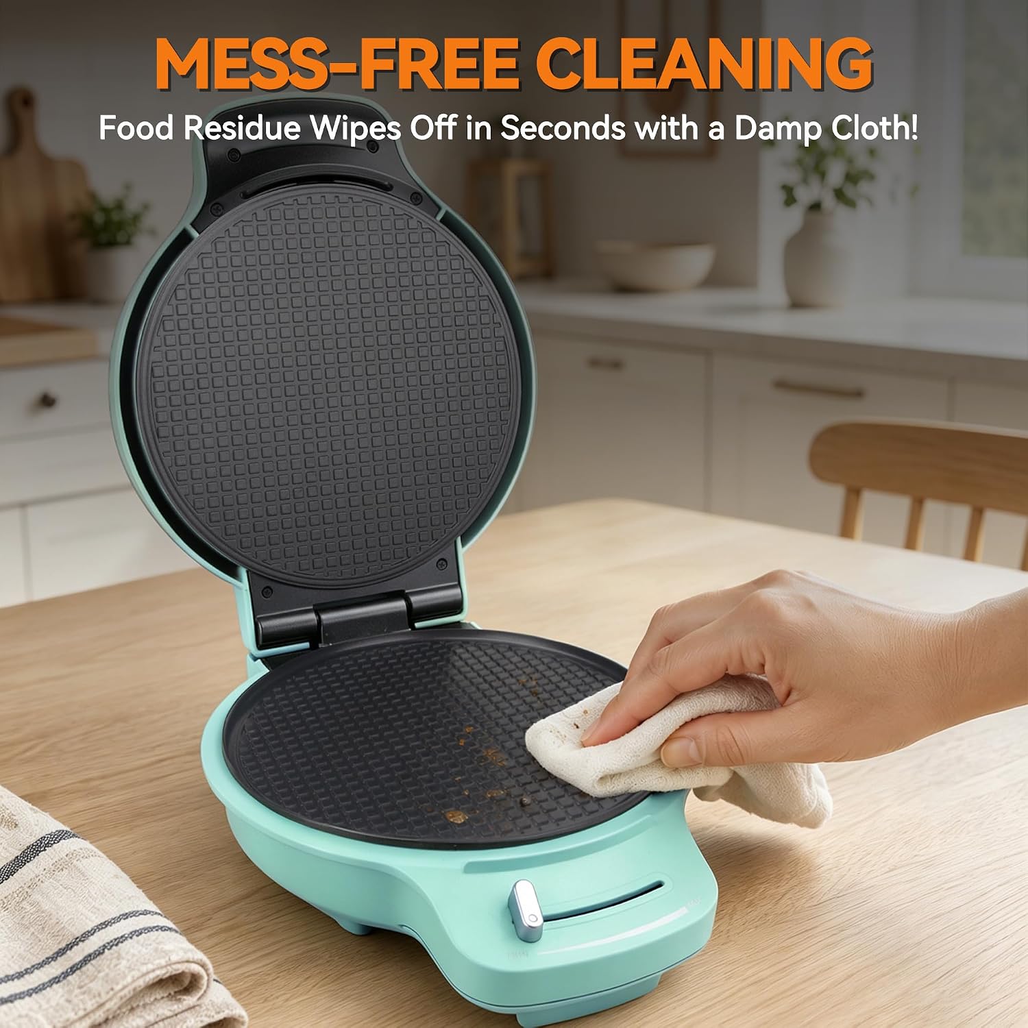 Waffle Cone Maker Machine with Browning Control, 7.5” Ice Cream Cone Maker, Cone Roller & Bowl Press Included,Thin
