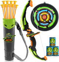 Kids Bow and Arrow Set with LED Flash Lights, Outdoor Archery Set Toy Gift for Boys and Girls Ages 6-12 with Suction