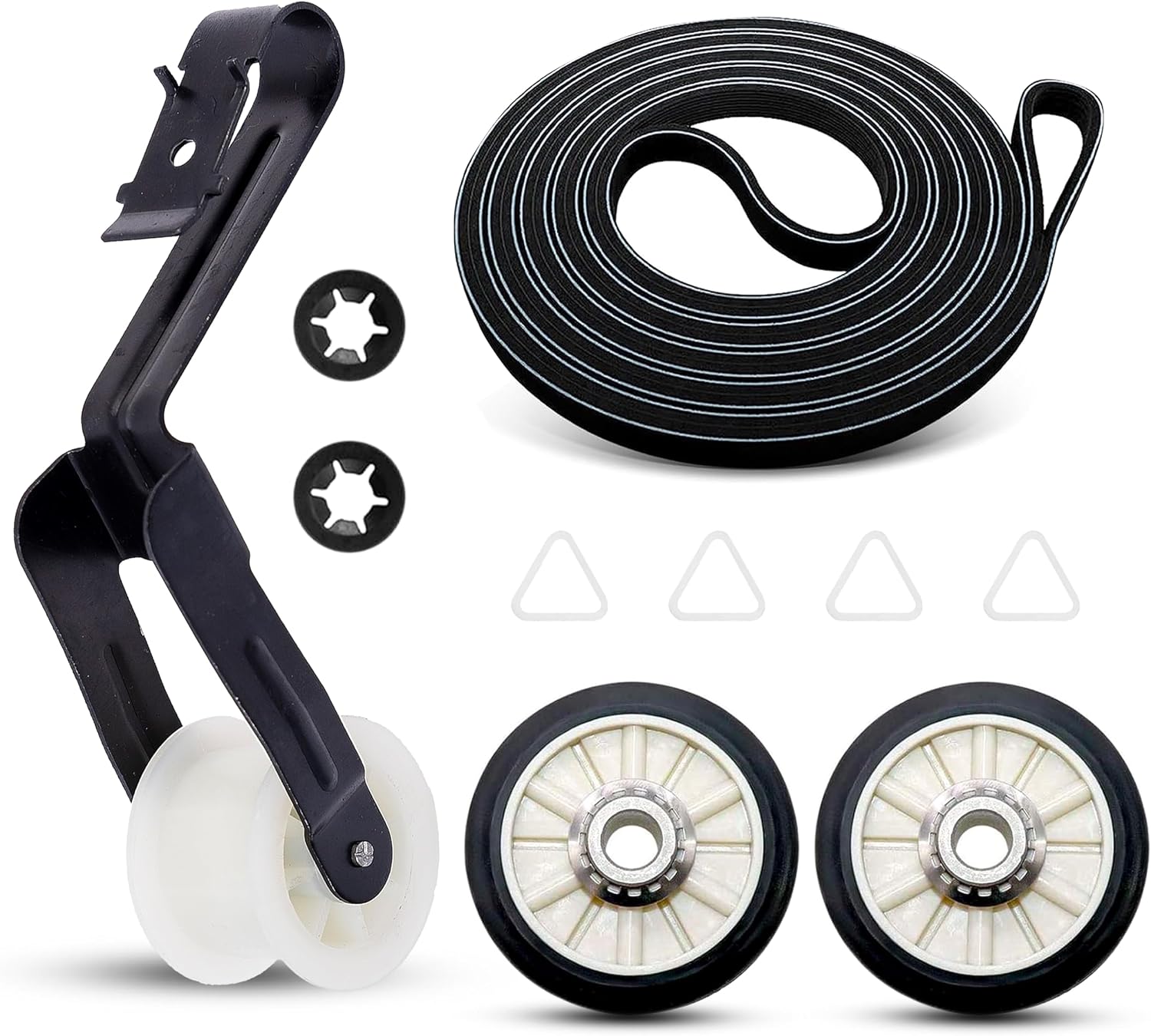 For Amana NED4655EW1 NED4600YQ1 NGD4655EW2 NED4600YQ0 Dryer Repair Kit | Rollers 14210017, Belt 341241, Idler Pulley