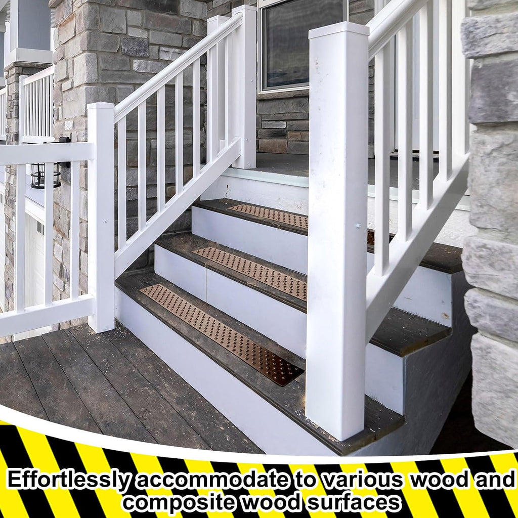 4 Pcs Aluminum Non Slip Stair Tread 30 x 3.75 Inch Metal Nosing
