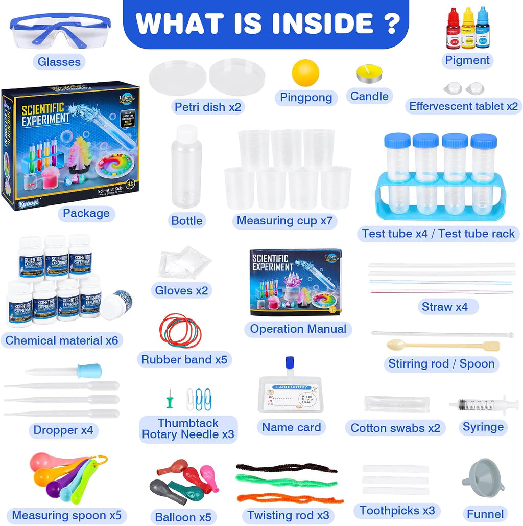 Science Kit for Kids,80 Science Lab Experiments,Scientist Role Play | STEM Educational Learning Scientific