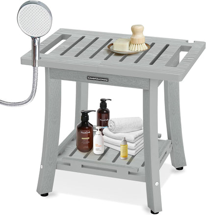 HDPS Shower Benches for Inside Shower to Sit on, Waterproof Shower Stool for Shaving Legs, Heavy Duty 400LBS Shower