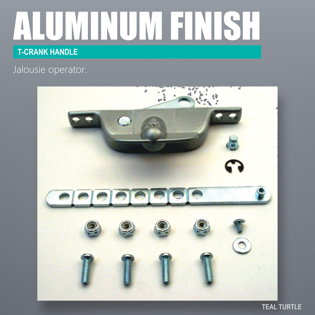 Jalousie Window Operator, Aluminum, T-Crank Handle