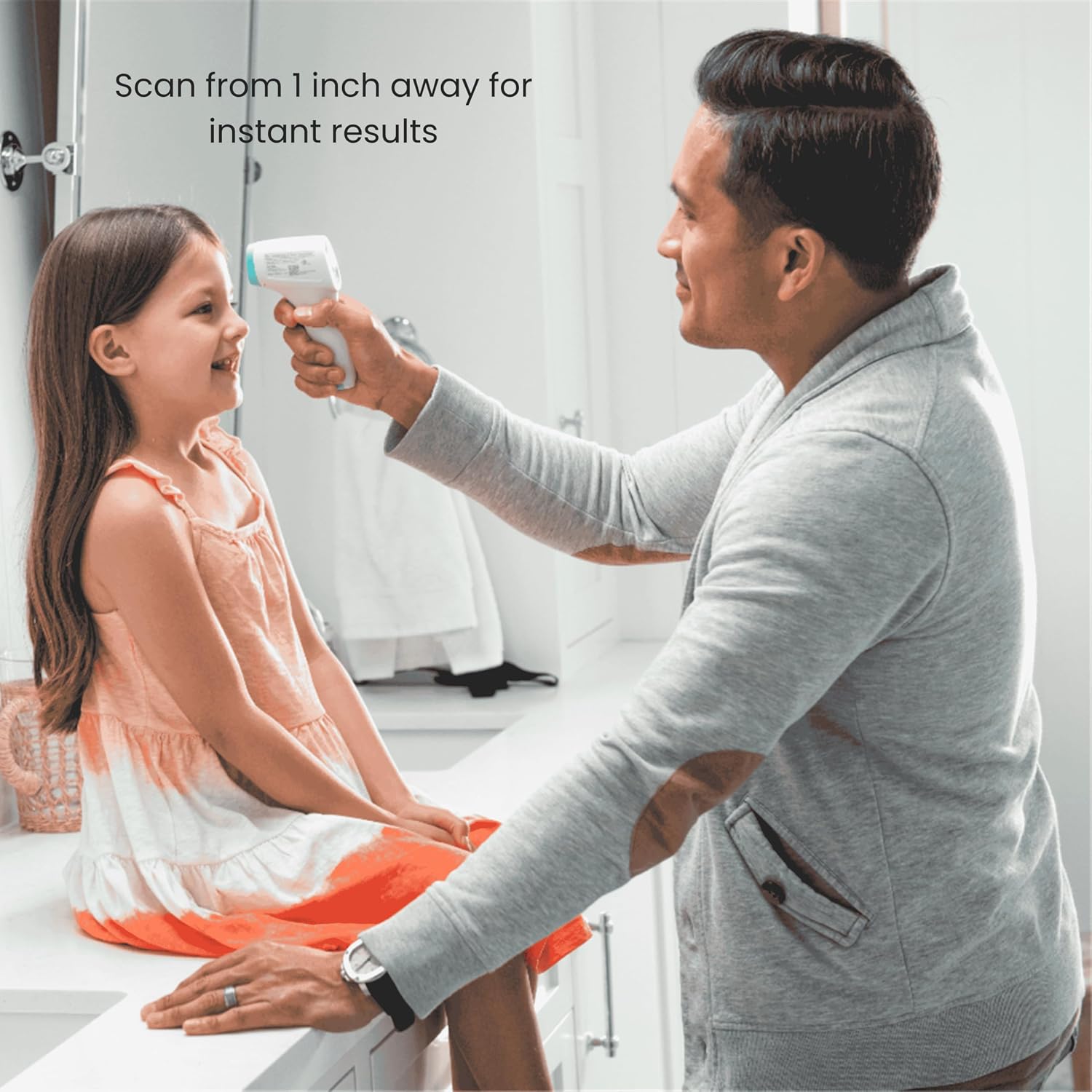 No Touch Forehead Thermometer for Baby, Kids & Adults, Fast 1-Second Digital Infrared Thermometer, Fever Indicator
