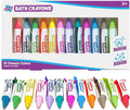 Smooth Bath Crayons Bath Toy, 12 Pack | Nontoxic, Washable Bath Crayons for Toddlers & Kids | Unique Formula Draws