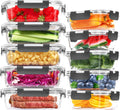 10-Pack Large Glass Meal Prep Containers, Food Storage Containers with Lids