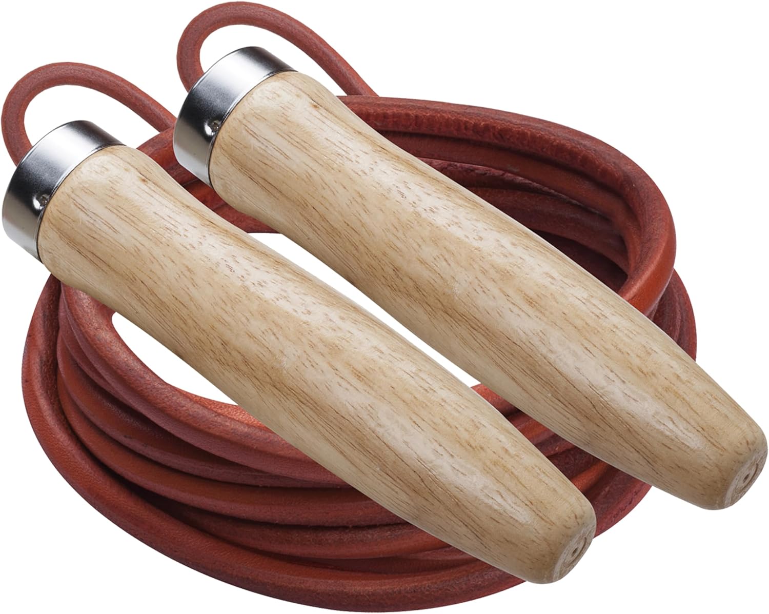Wood Handle Jump Ropes – Durable Nylon or Leather Bearings - Skipping Rope, Fitness, Cardio Training, Agility, and