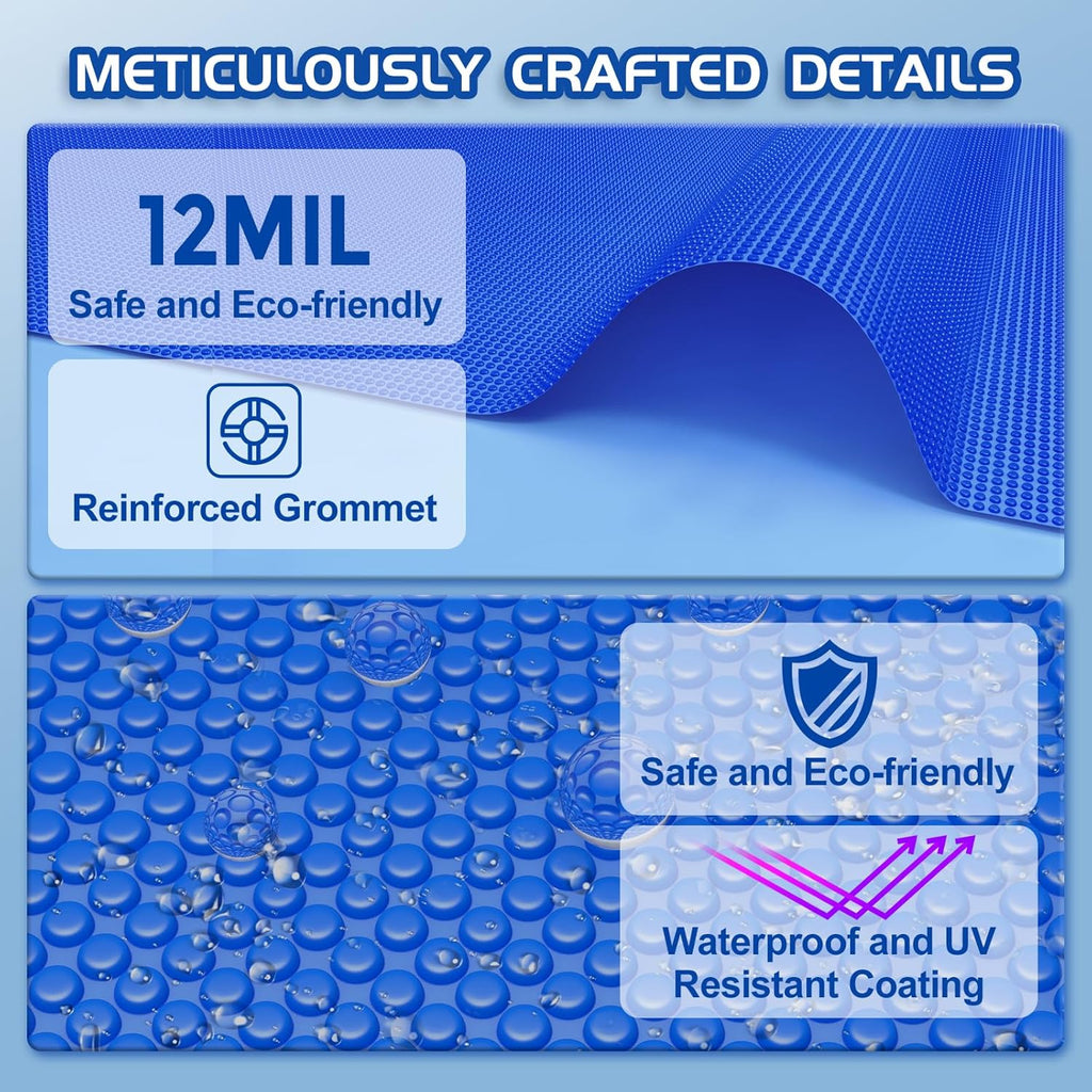 Bubble Solar Pool Cover 6 ft Round for Above Ground Inground Pools | Solar Bubble Wrap Covers for Hot Tub Spa Thermal