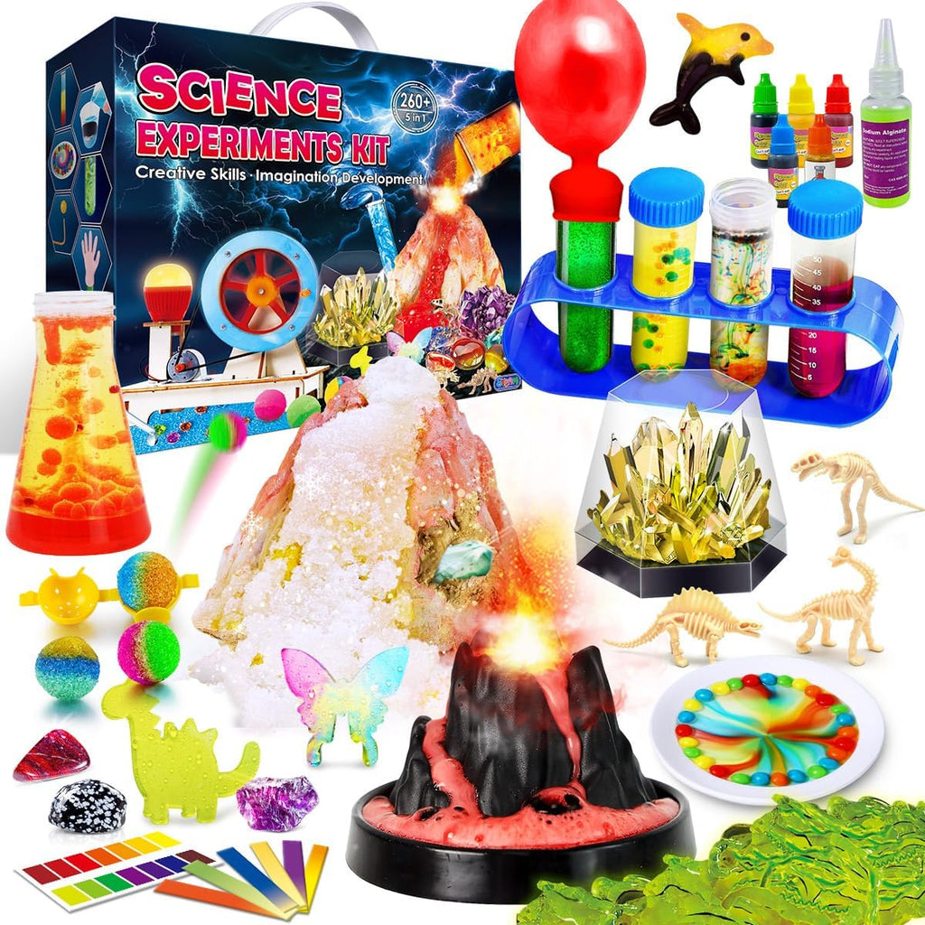 260+ Experiments Science Kits for Kids, S.T.E.M Science Projects | Dig Volcano Gemstones Crystal Making Soap bouncy