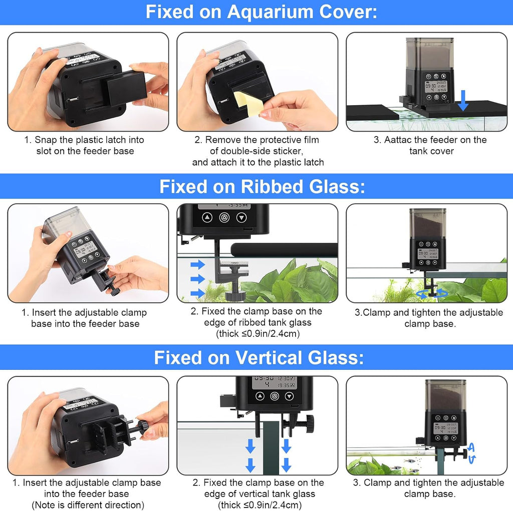 USB Automatic Fish Feeder for Aquarium, 320ML for 3~6 Months