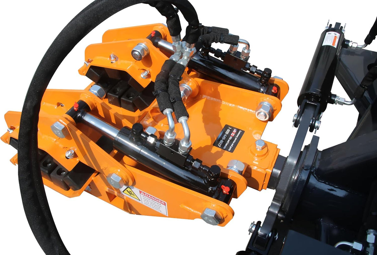 32FT Double Pole Claw Dual Grapple Skid Steer Attachments Heavy-Duty Root & Brush Grapple Bucket for Bobcat, Loader