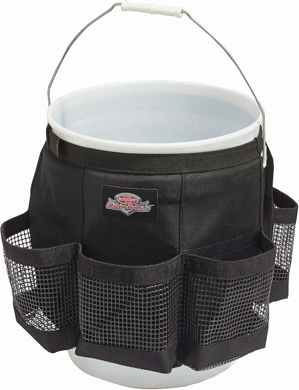 Auto Boss Wash Boss Organizer for a 5 Gallon Bucket, with Fast-Drying, Exterior Mesh Pockets for Car Supplies