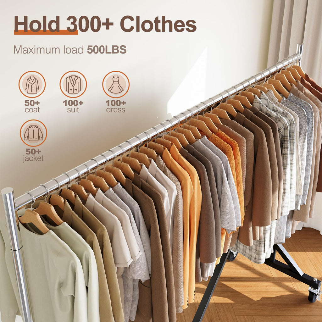 Clothes Rack Z Rack Clothing Rack with Lockable Wheels