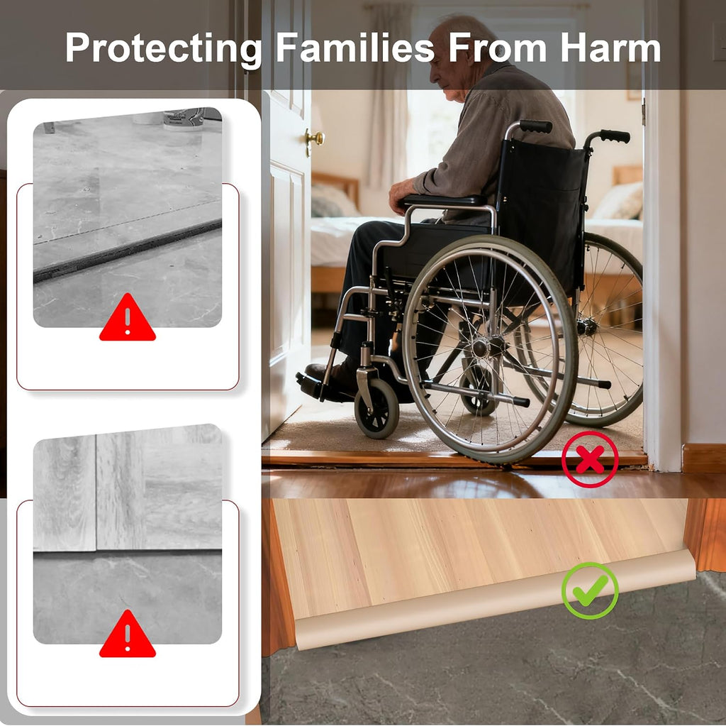 36” Aluminum Floor Transition Threshold Strip, Bridge The Height Gap Between 0.2 to 0.7 inches for Doorway Ramp Tiles