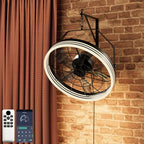 Plug In Wall Mount Fan, 20 Inch Wall Mount Fan with Light, LED Frame