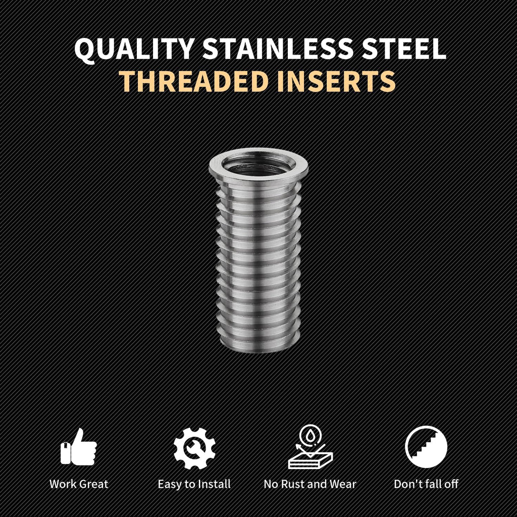 M12x1.5x24MM Metric Thread Repair Inserts, 10PCS Solid Inserts