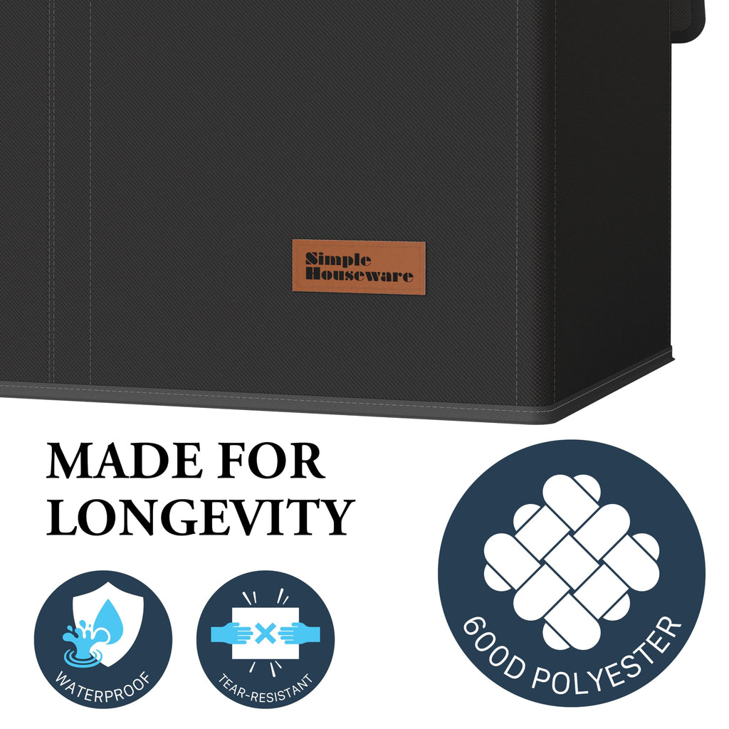 Double Laundry Hamper with Lid & Removable Bags, Black
