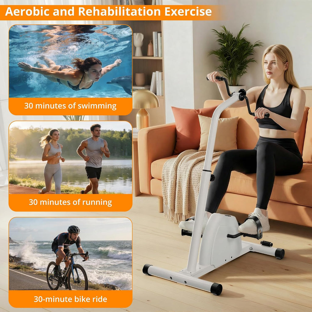 Arm Leg Pedal Exerciser Bike Hand Arm Leg and Knee Peddler Adjustable Fitness Equipment for Seniors Cardio Exercise
