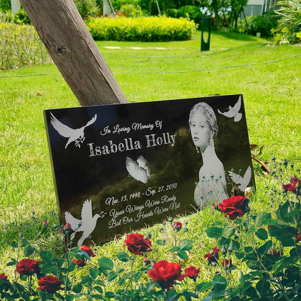 Personalized Grave Markers, Headstones for Graves, Human Memorial Stone, Memorial Plaque Outdoors, Granite Grave