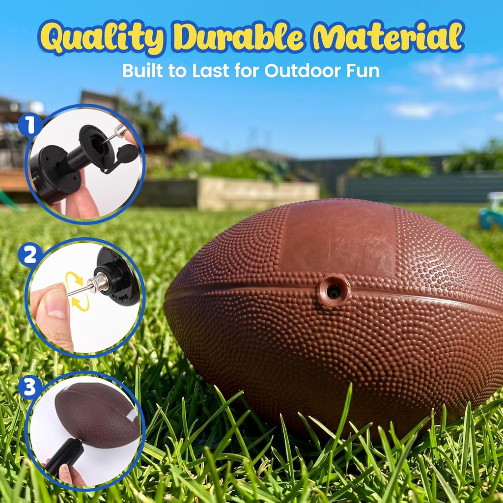 4-Pack Sports Balls, 5-Inch Soccer Ball, Basketball, Playground Balls & 7 Inches Footballs for Toddlers Adult, Party