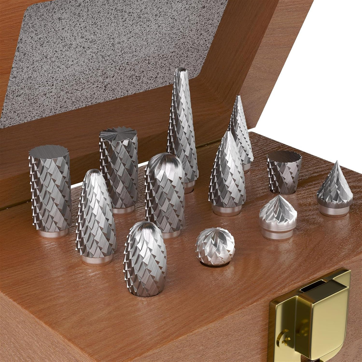 LU&MN Tungsten Carbide Burr Set, 3/8" Head 1/4" Shank, 12 Pcs