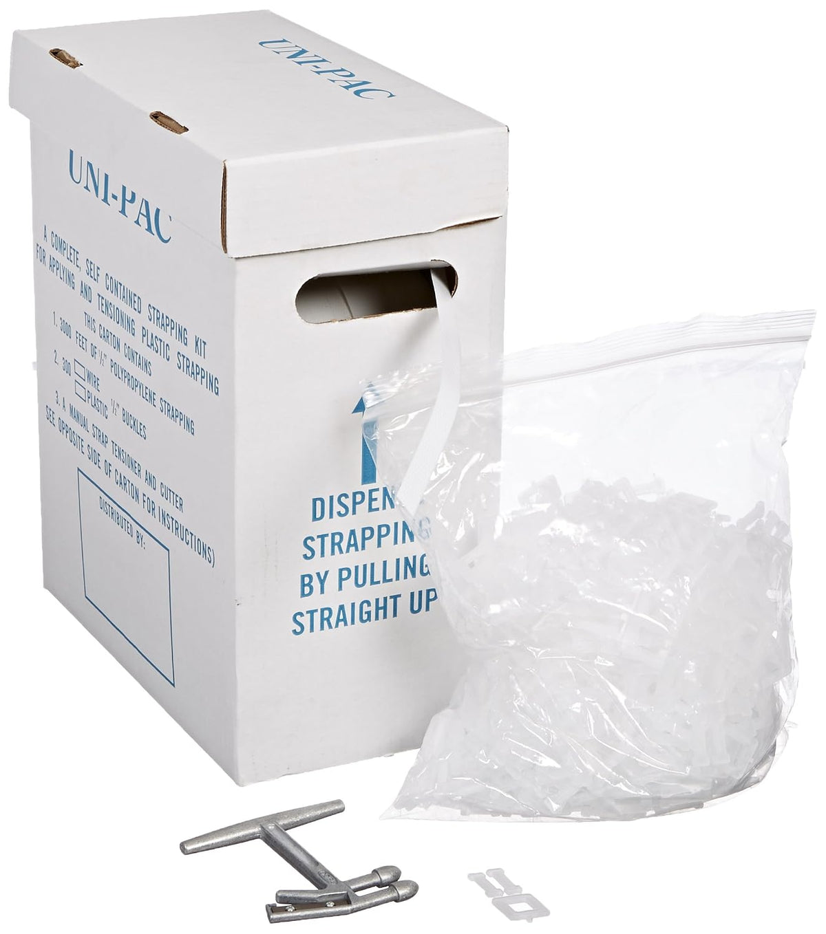 Quick Pac Poly Postal Approved Strapping Kit, White (PSPAKIT)