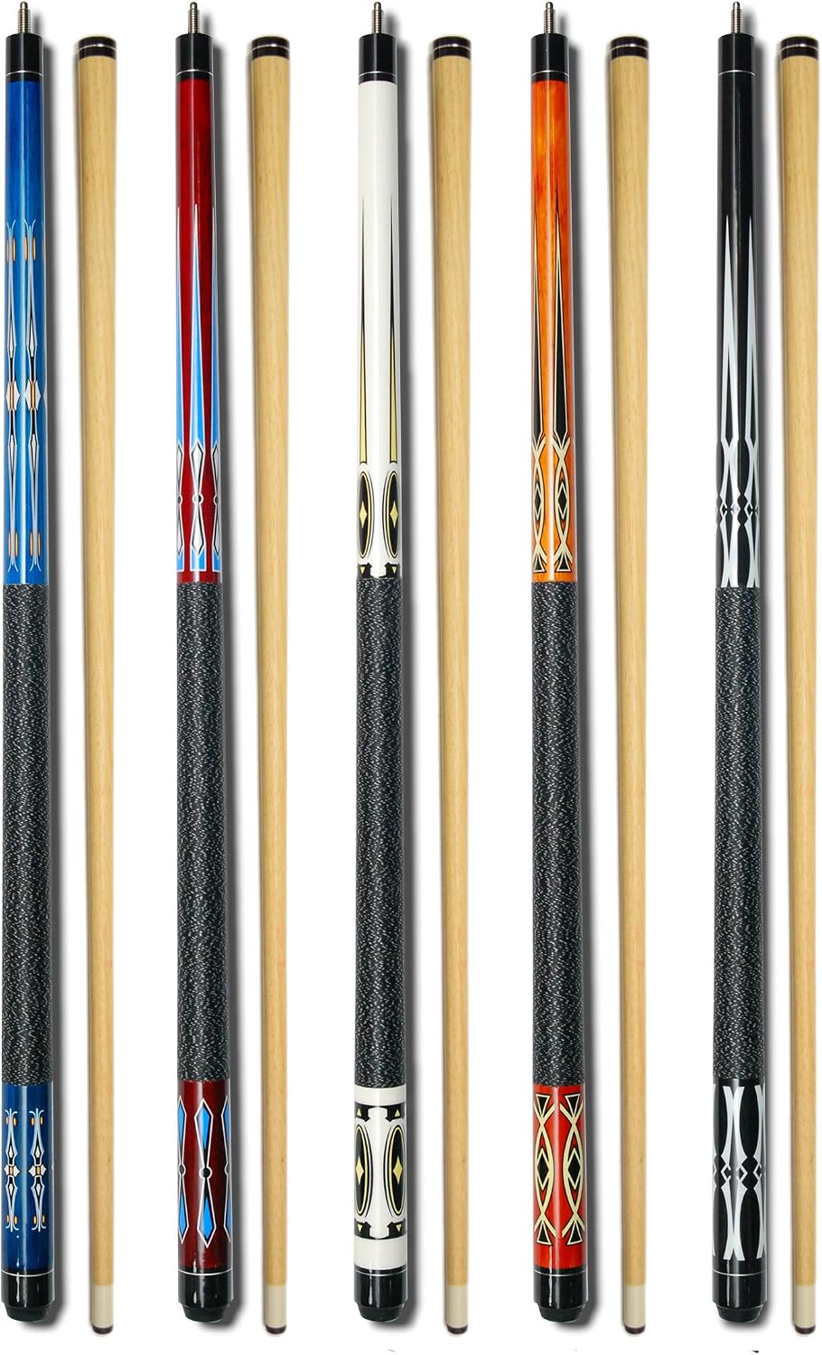 Set of 5 Pool Cues Billiard House Bar Pool Cue Sticks