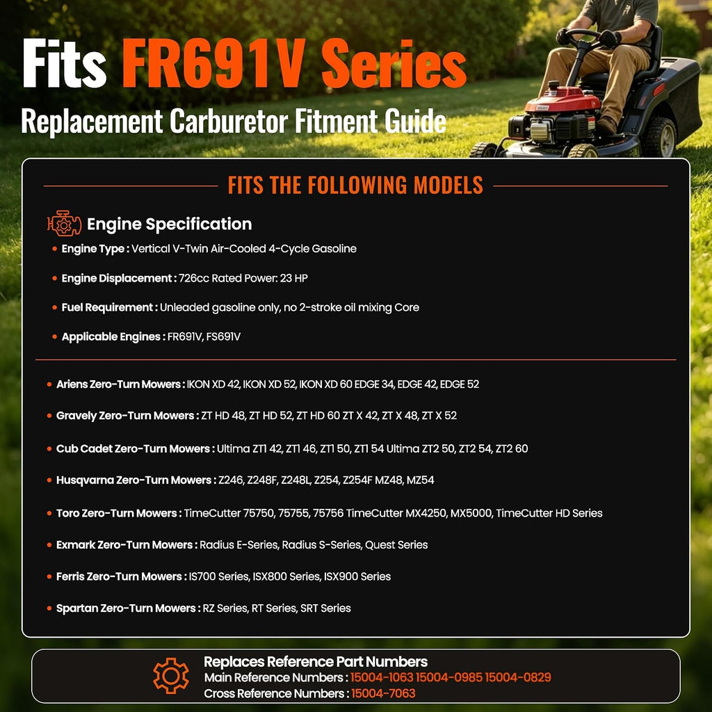 FR691V Carburetor Kit for Kawasaki FR691V FS691V Replace 15004-1063