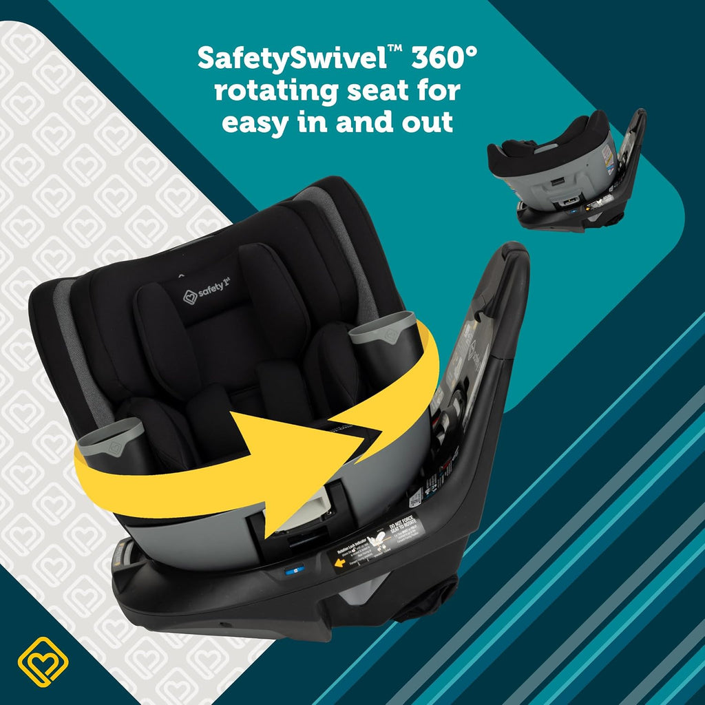 Safety 1ˢᵗ Turn and Go 360° Rotating All-in-One Convertible Car Seat, Black Beauty
