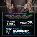 SharkBite Max 1/2 Inch 90 Degree Drop Ear Elbow, Push to Connect Brass Plumbing Fitting, PEX Pipe, Copper, CPVC, PE-RT, HDPE, UR249A