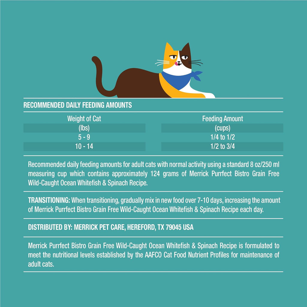 Purrfect Bistro Whitefish & Spinach Dry Cat Food, 4lb Bag