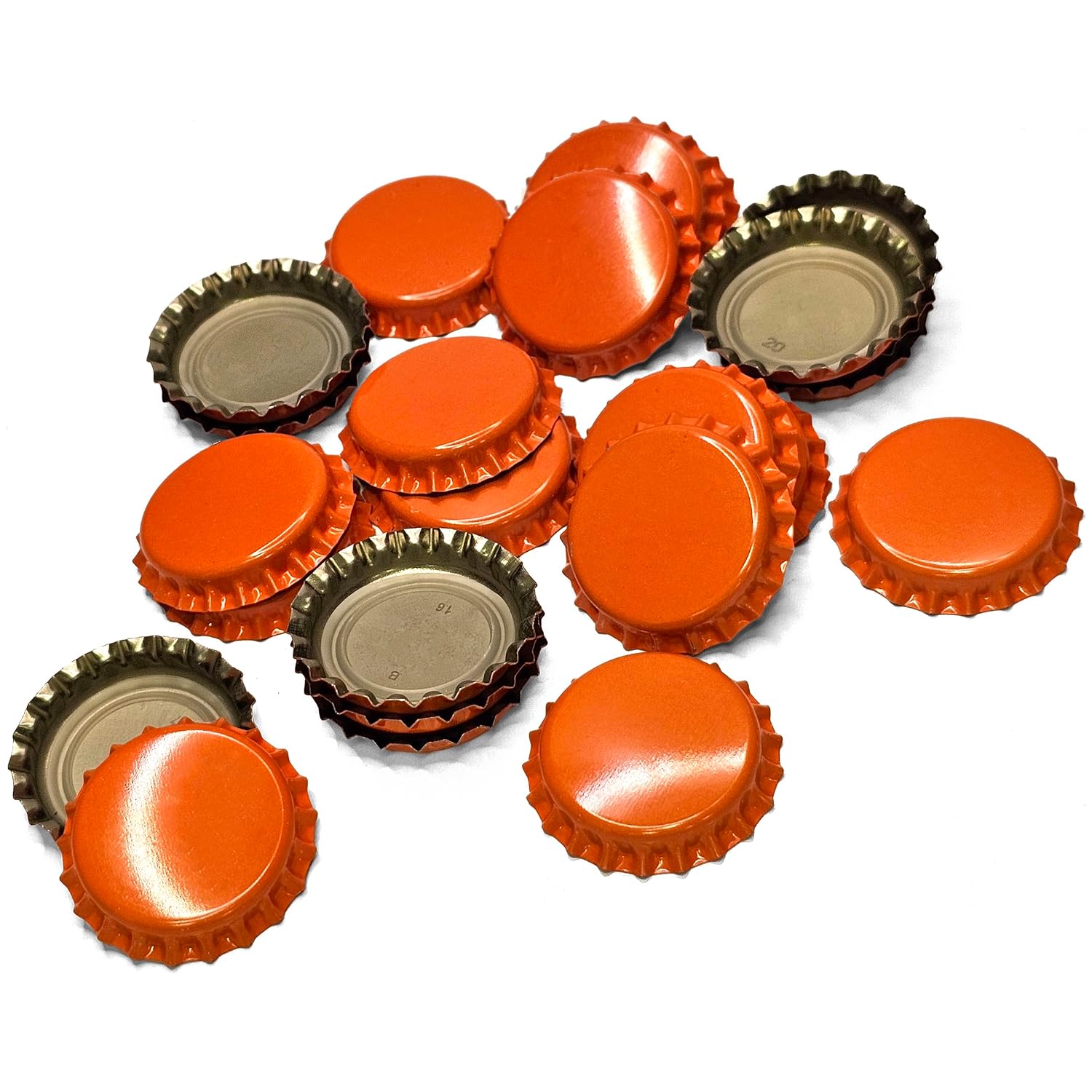 144 Oxygen Absorbing Beer Bottle Caps | 26mm Pry-Off Orange Standard Homebrew Bottle Tops for Glass Bottles |