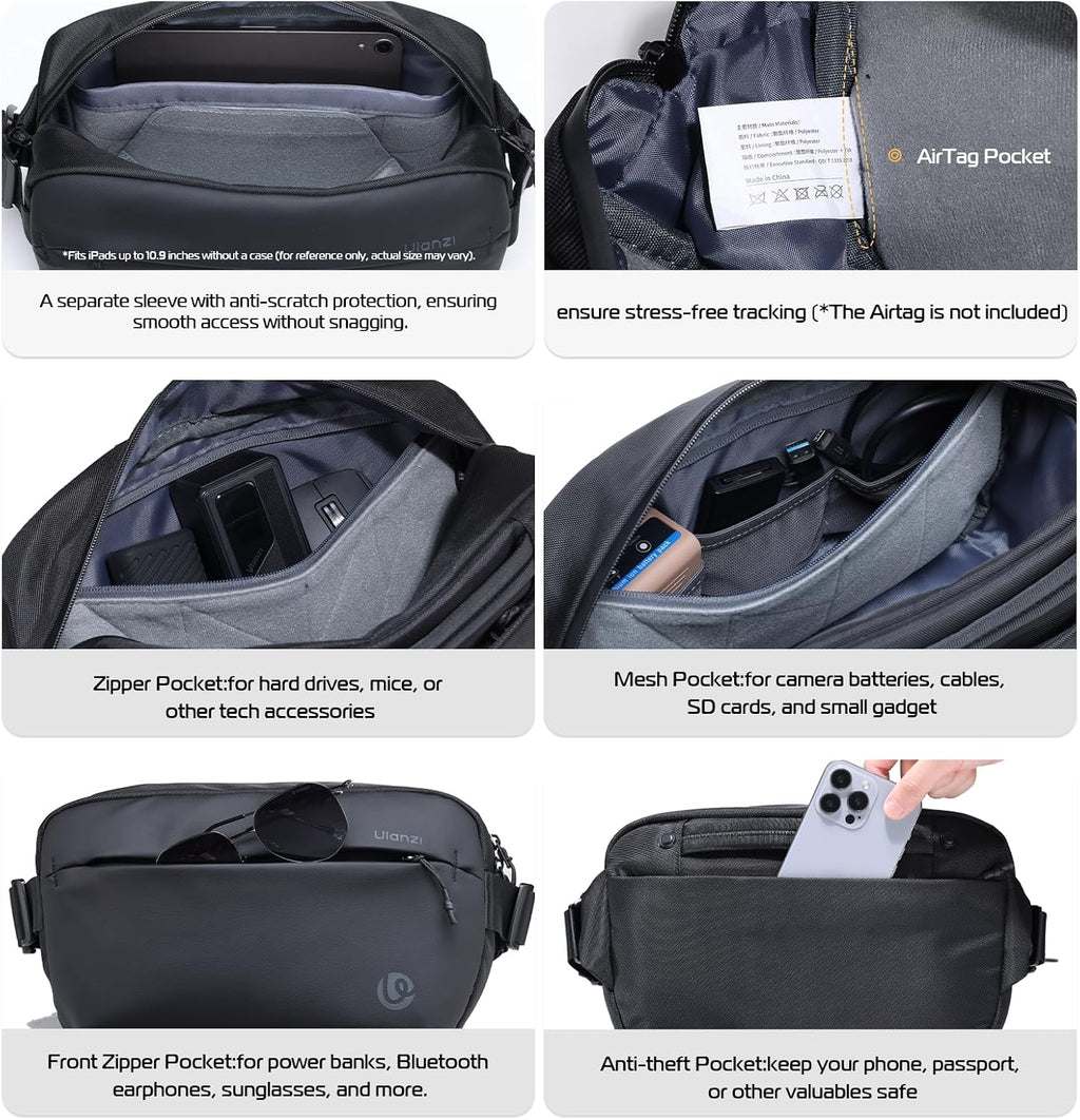 10L Camera Sling Bag, Water-Resistant Camera Case with Tripod Holder | DSLR/SLR/Mirrorless Camera Bags Crossbody for